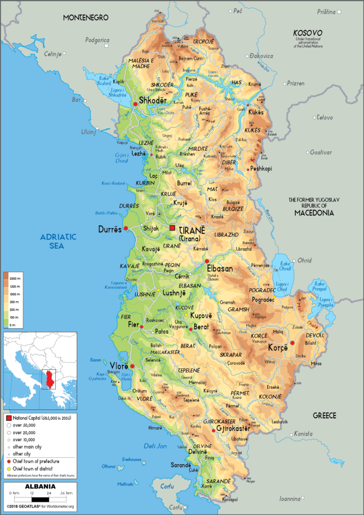 albania map